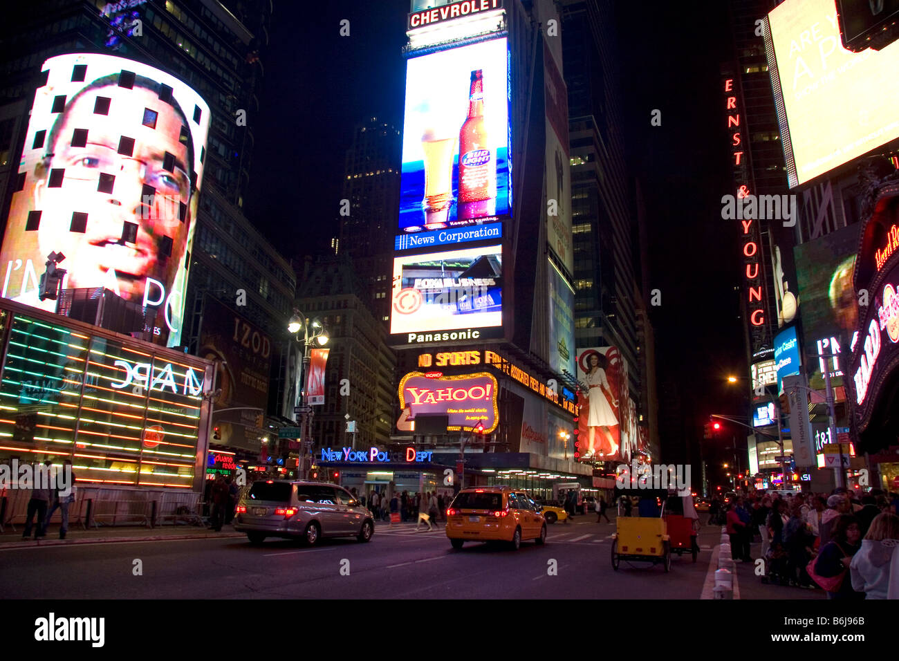 Times Square at night in Manhattan New York City New York USA Stock Photo