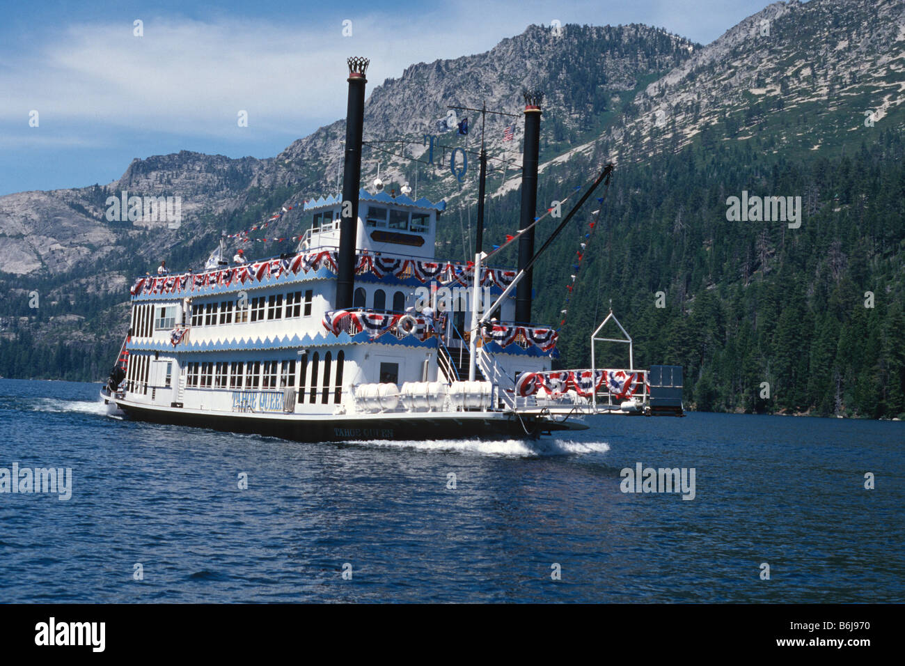 Paddle steamer Tahoe Queen on Lake Tahoe, California Stock Photo Alamy