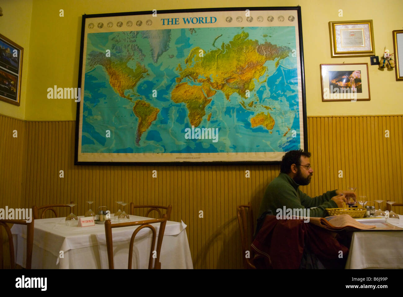 Man having lunch in a restaurant in Rome Italy Europe Stock Photo
