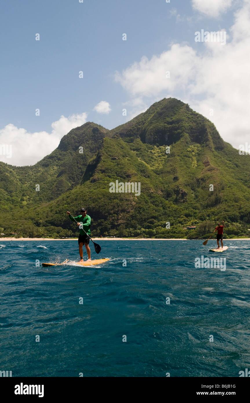 StandUp Paddle Boarding off the Na Pali coast, Kauai, Hawaii Stock Photo Alamy