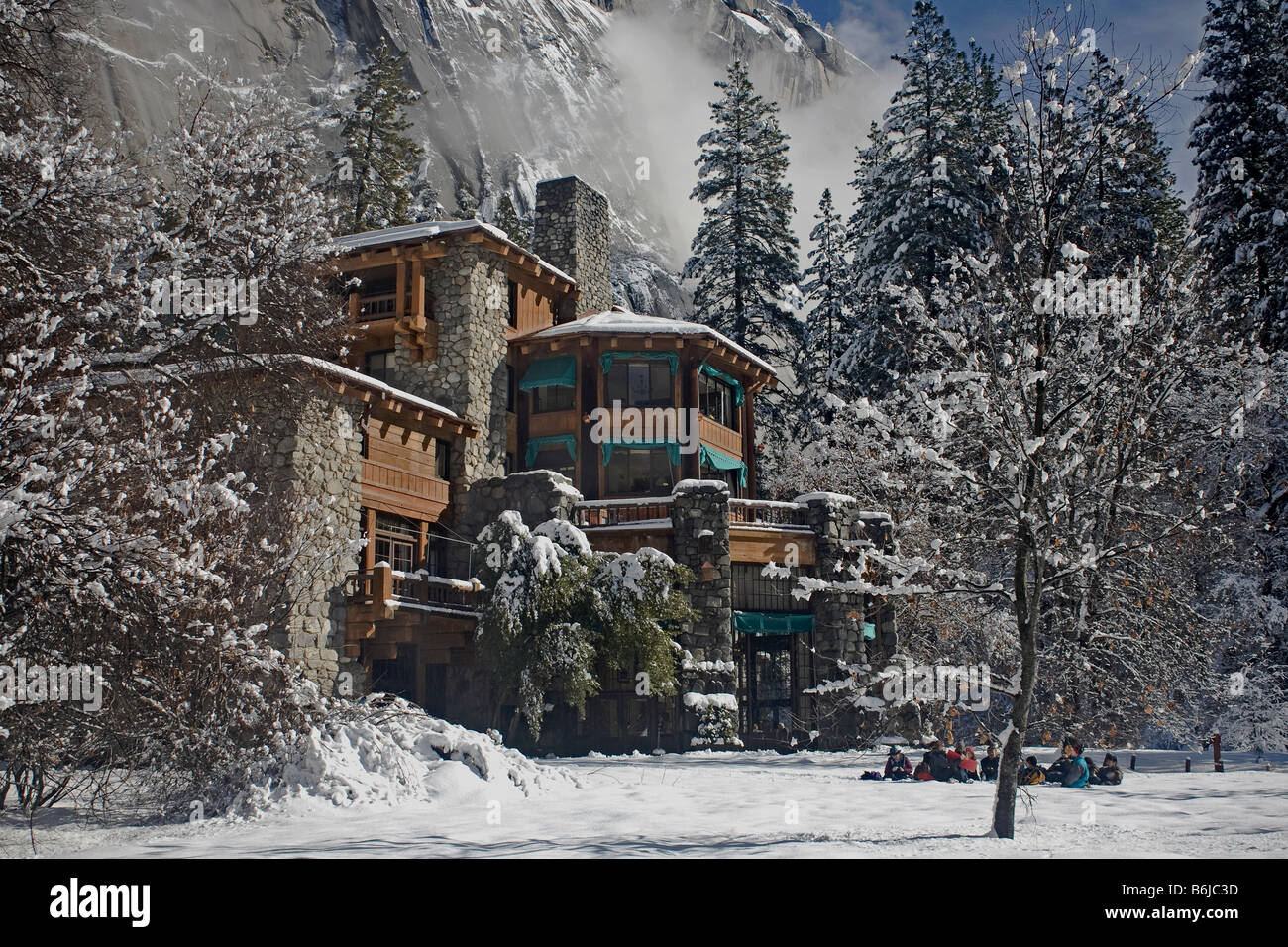 CALIFORINA - The Ahwahnee Hotel after a winter storm in the Yosemite