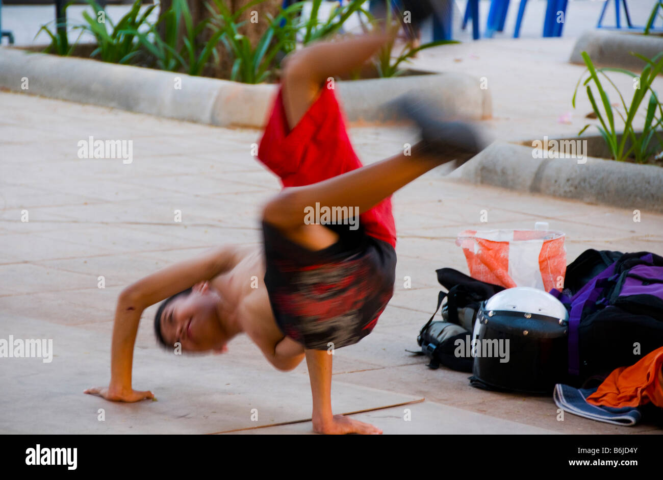 breakdancer practicing his moves in Bangkok Thailand Stock Photo - Alamy