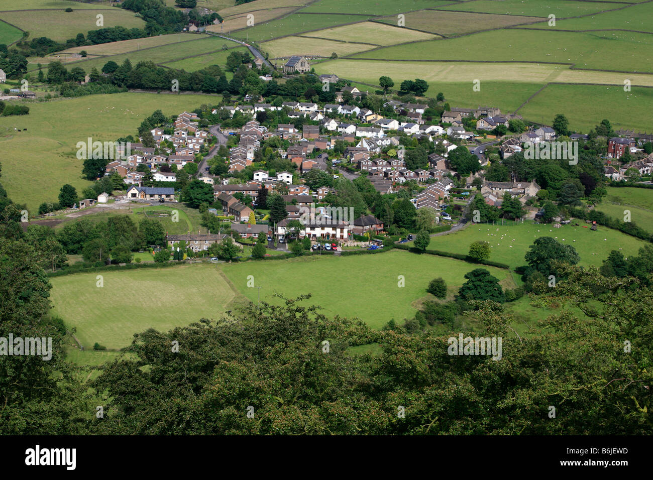 View of Rainow from Kerridge Ridge Stock Photo