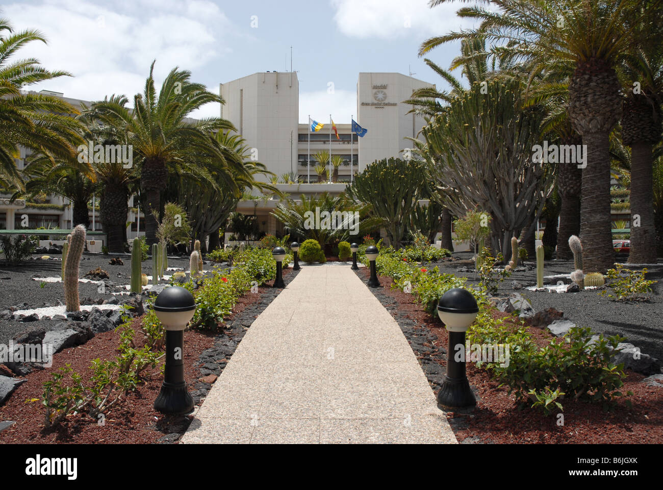 The Hotel Gran Melia Salinas Costa Teguise Lanzarote. Five star beachfront hotel designed by Lanzarote artist Cesar Manrique Stock Photo