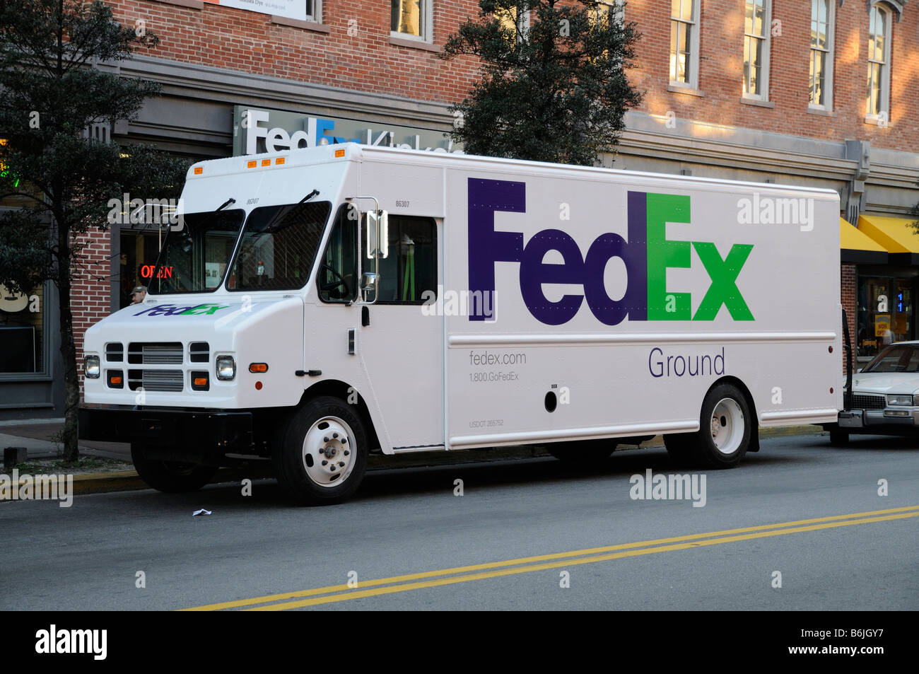 FedEx delivery and collection truck USA Stock Photo