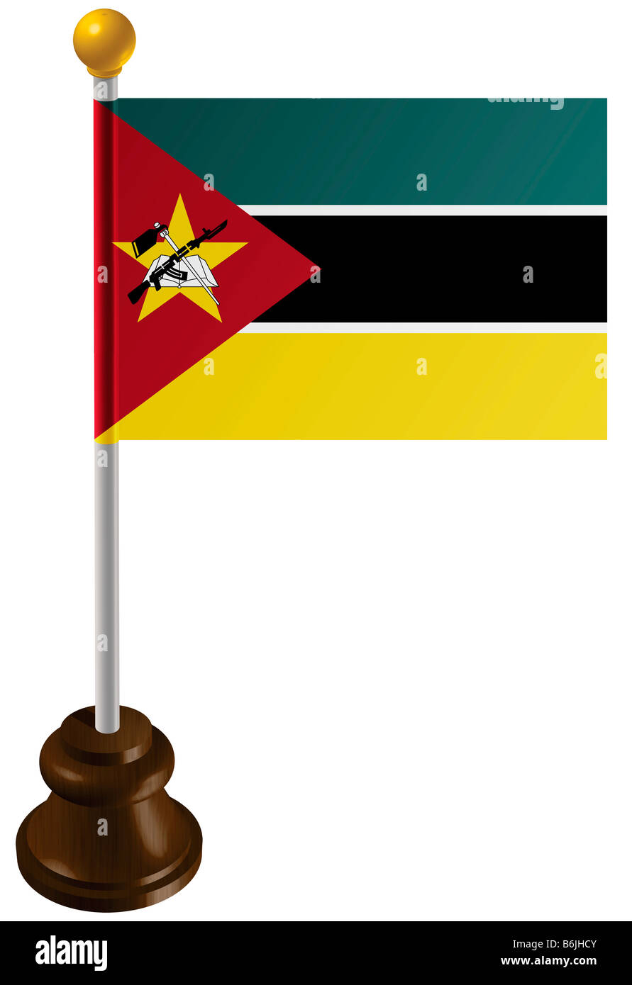 Mozambique flag as a marker Stock Photo