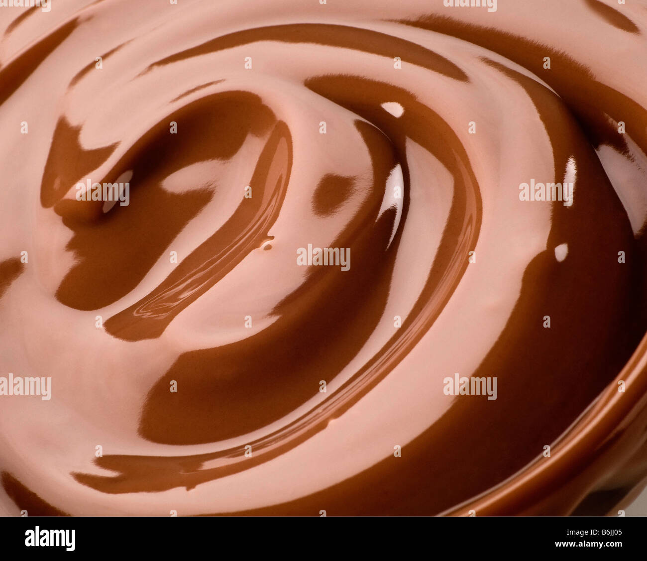 Macro of silky chocolate cream Stock Photo