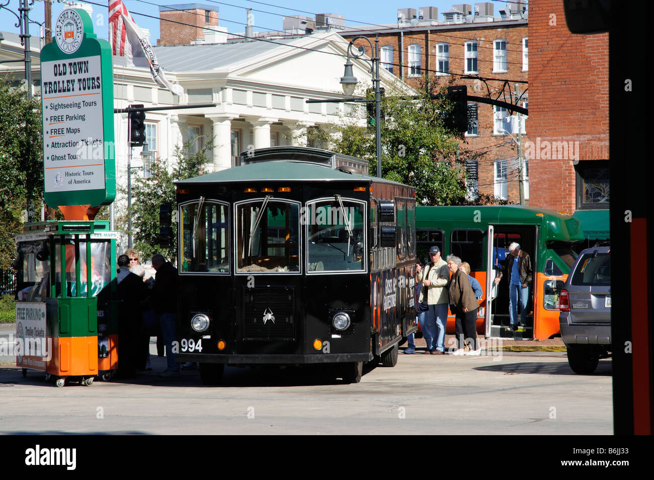 Old Town trolley Tours depot in Savannah USA Stock Photo Alamy