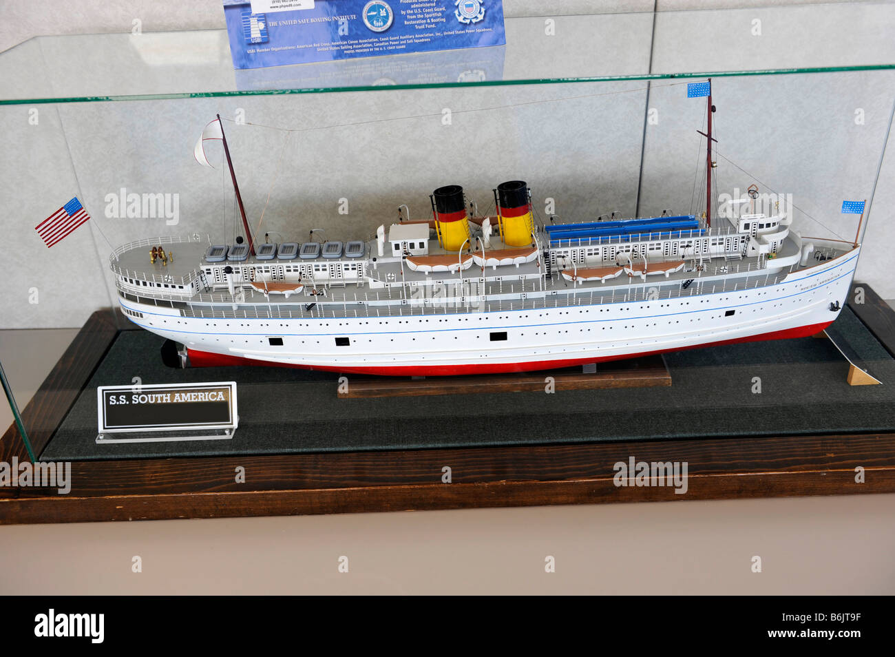 Scale model of the 1913 steamship S S South America an early ship of the Great Lakes Stock Photo