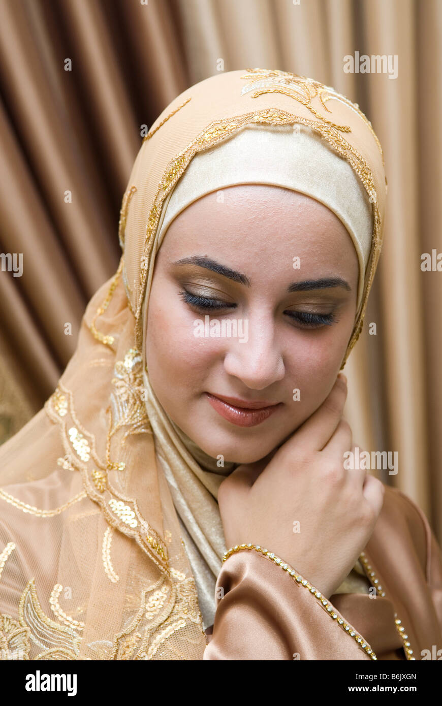 Beautiful Muslim girl wearing Hijab Stock Photo