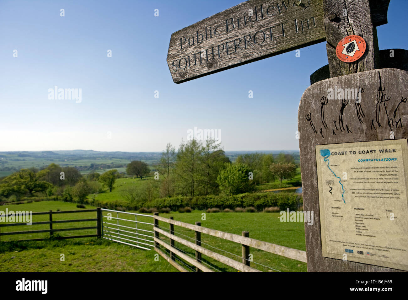 England, Somerset, South Perrott. The River Parrett Trail Stock Photo