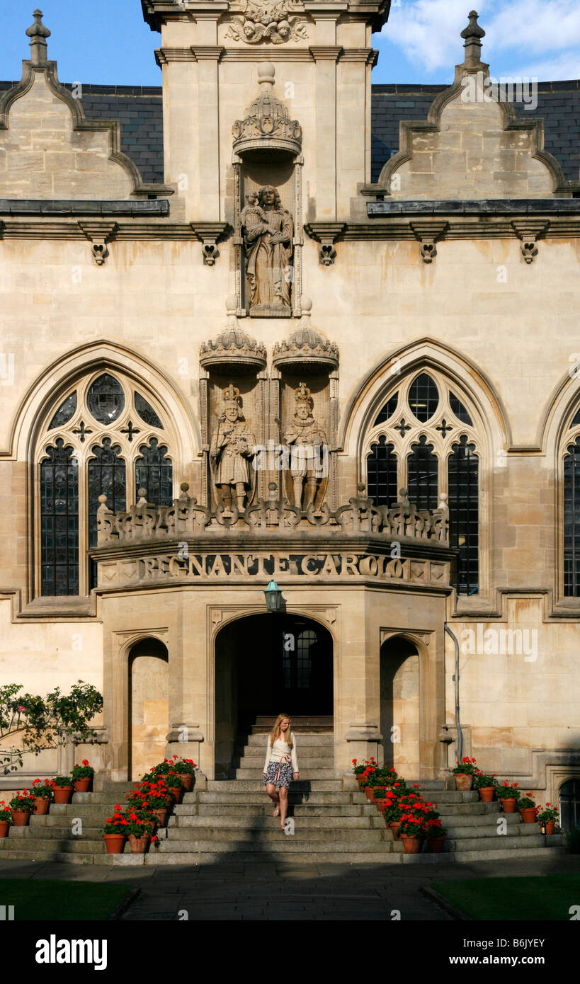 UK, England, Oxford. Courtyard of the Oriel College in Oxford. Stock Photo