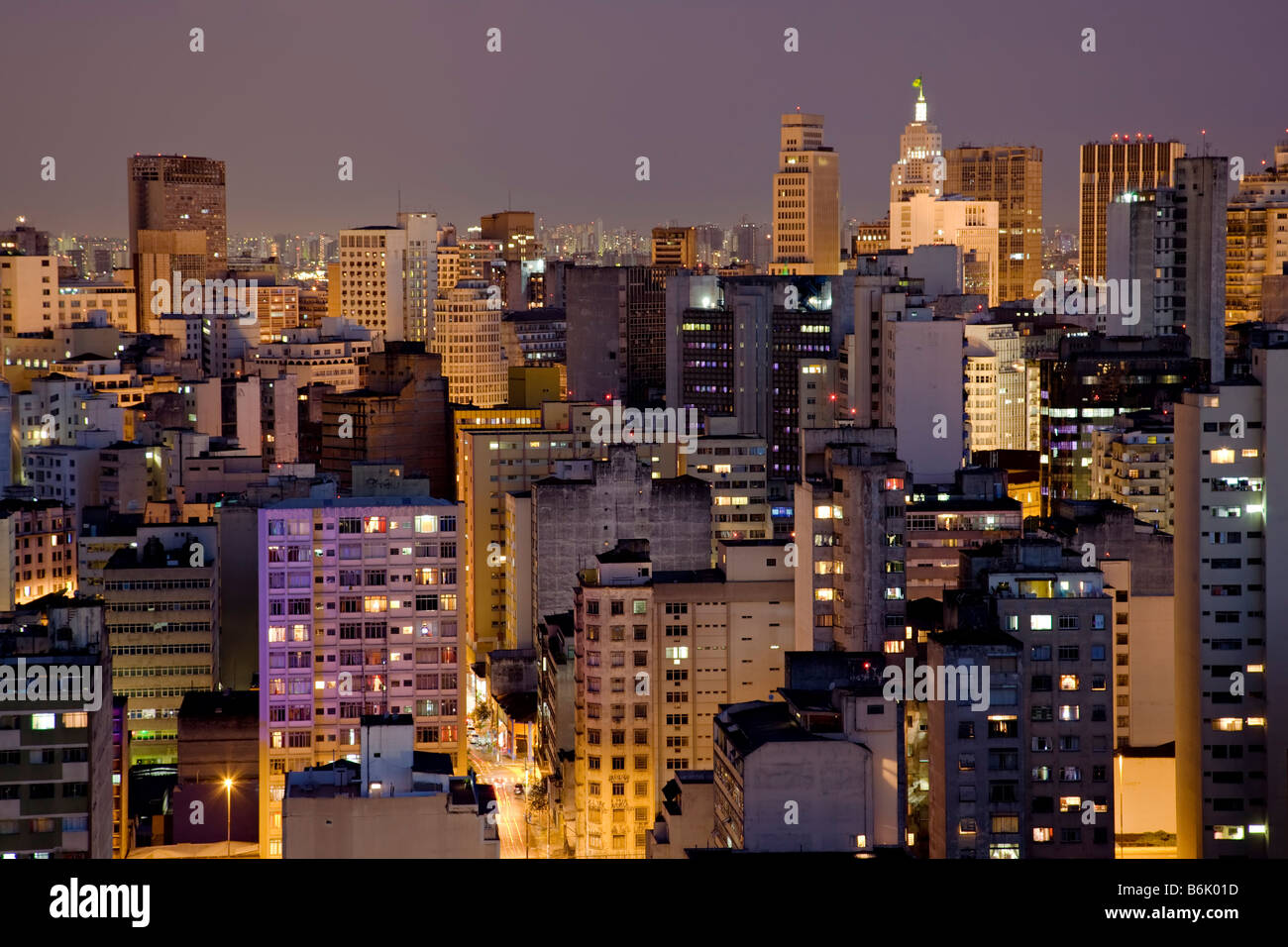 Twilight in the city of Sao Paulo Brazil Stock Photo