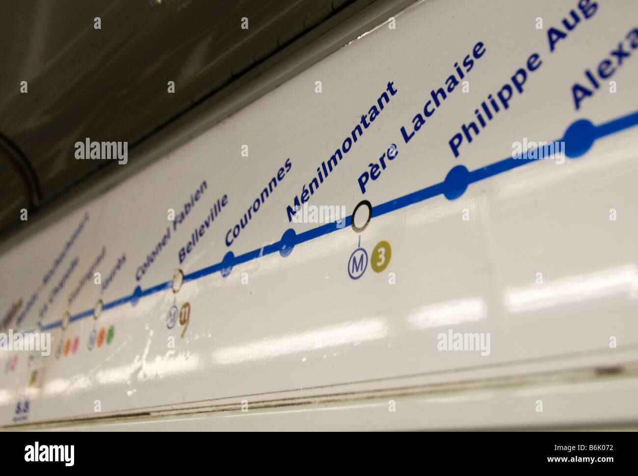 Pere Lachaise Metro stop in Paris Stock Photo