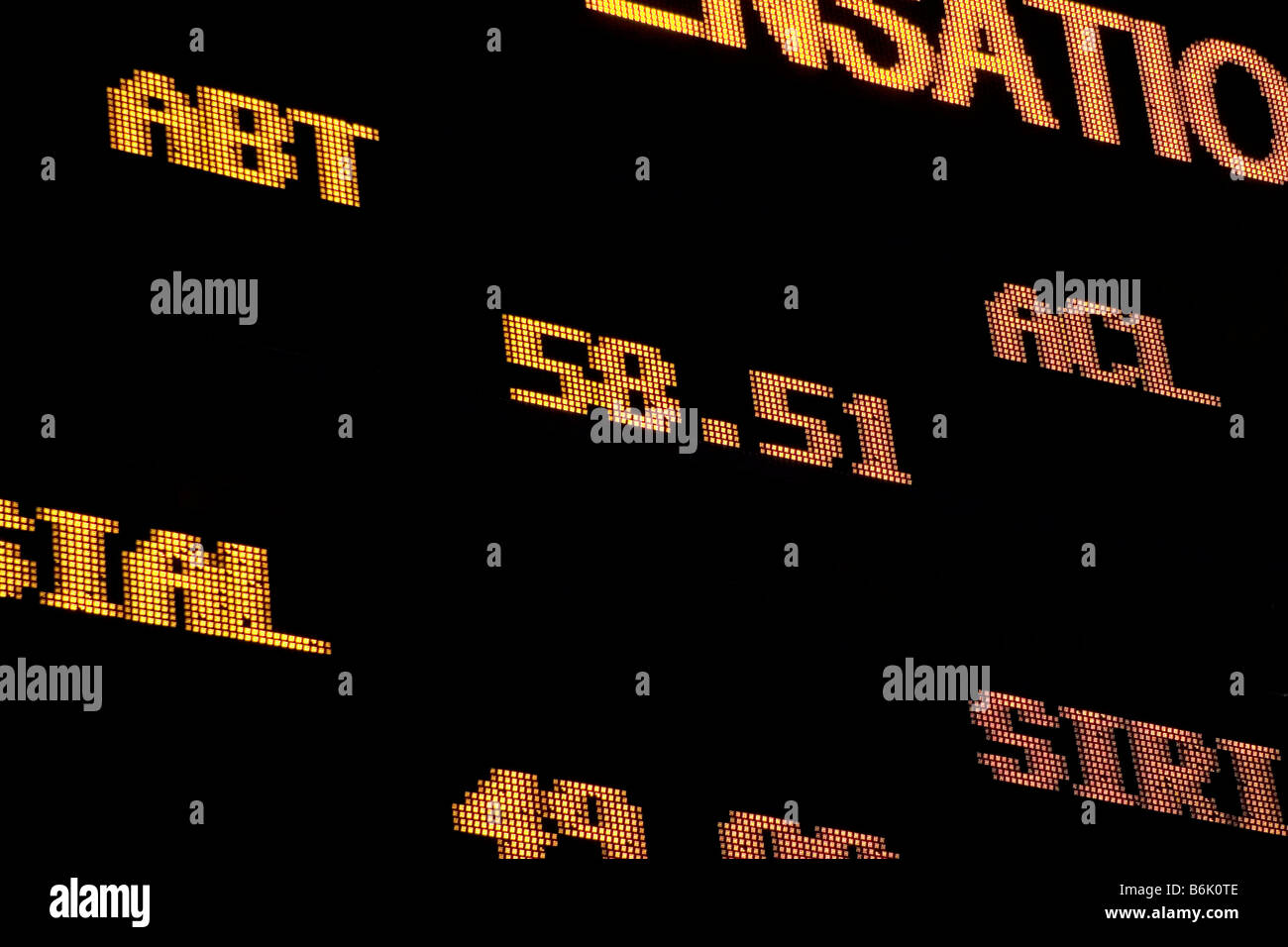 Stock ticker in Times Square Manhattan New York City New York USA Stock Photo