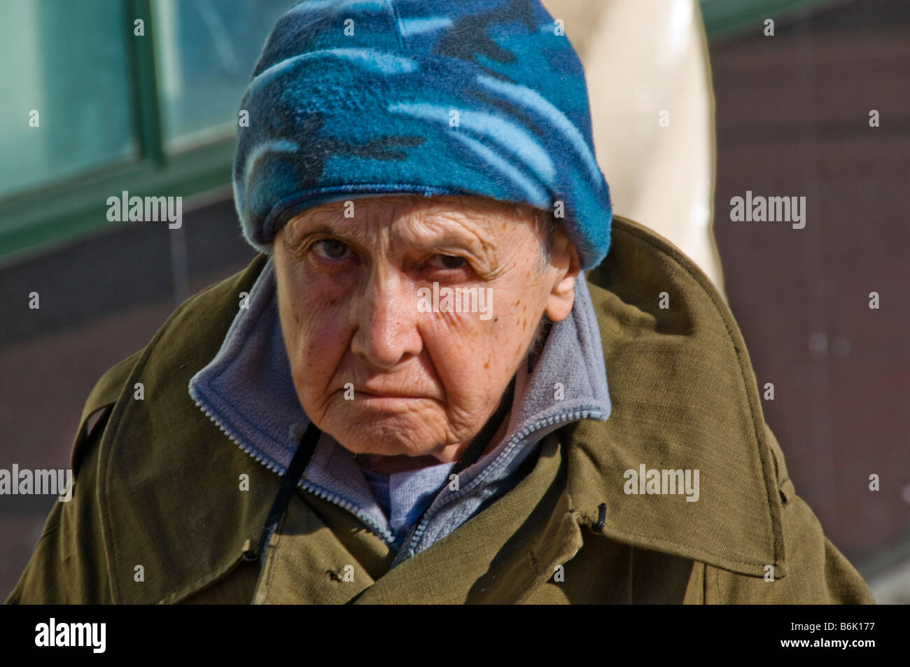 Portrait of unique interesting person on city street in n Francisco CA USA Stock Photo