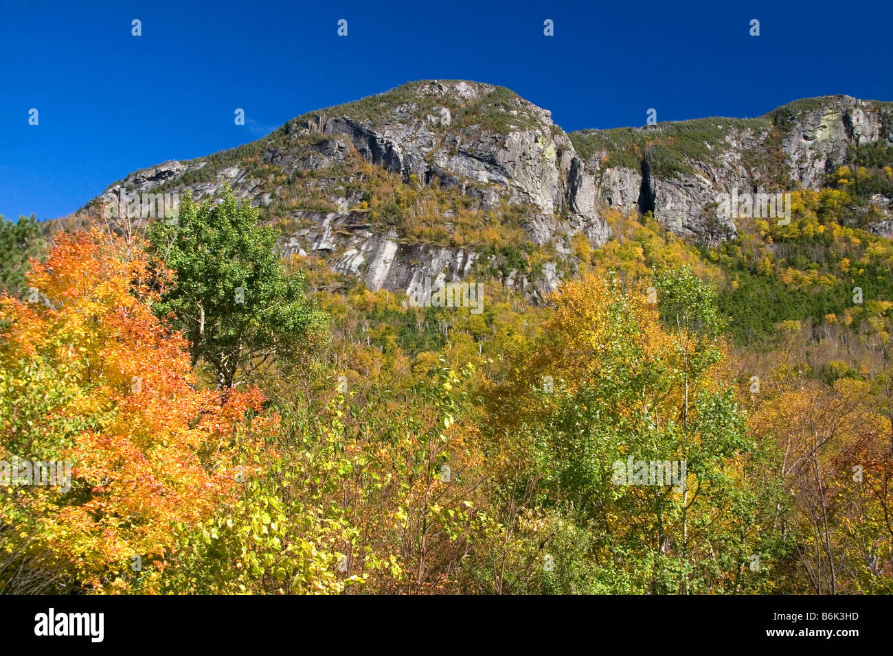 Scenic view of fall foliage in the Franconia Notch State Park New ...