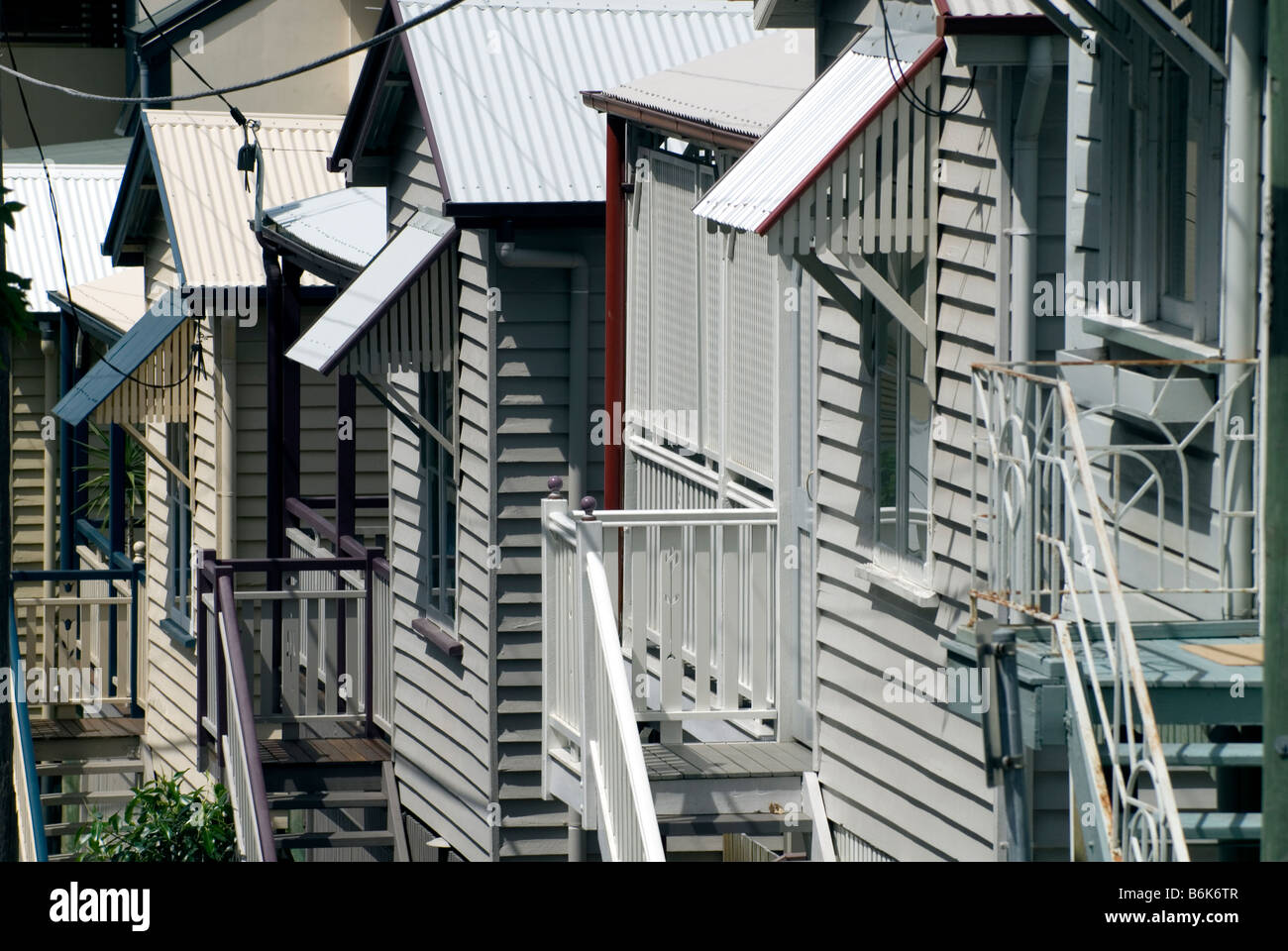 Queenslander houses in Spring Hill, Brisbane, Australia Stock Photo
