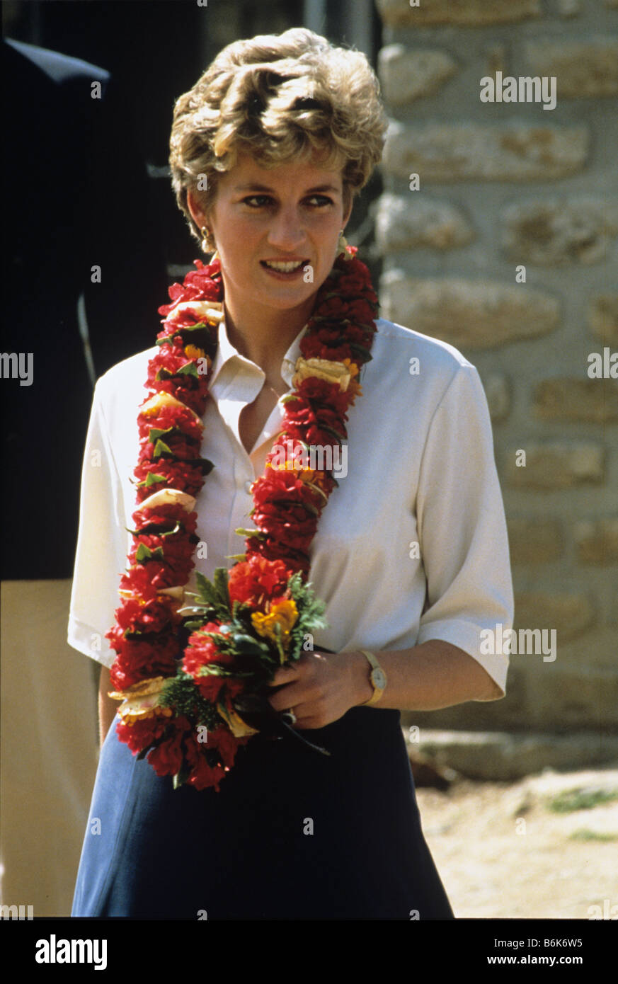 Princess Diana Visit to Nepal Stock Photo