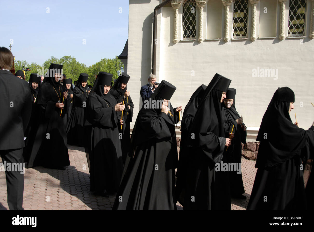 Procession around the newly consecrated church in Butovo, site of Stalin's killing fields, Moscow region, Russia Stock Photo