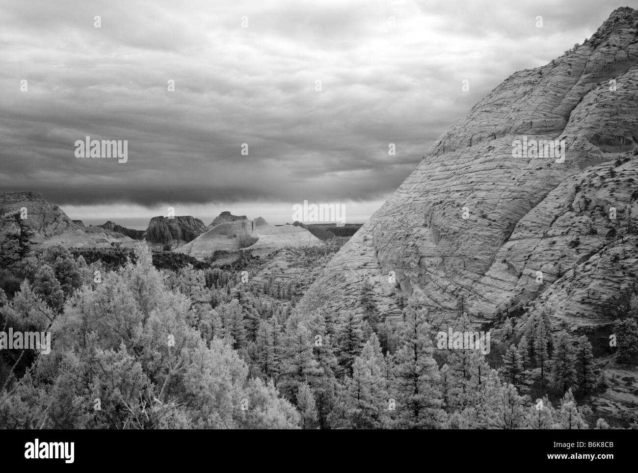 South Guardian Angel Mountain View Zion National Park Stock Photo