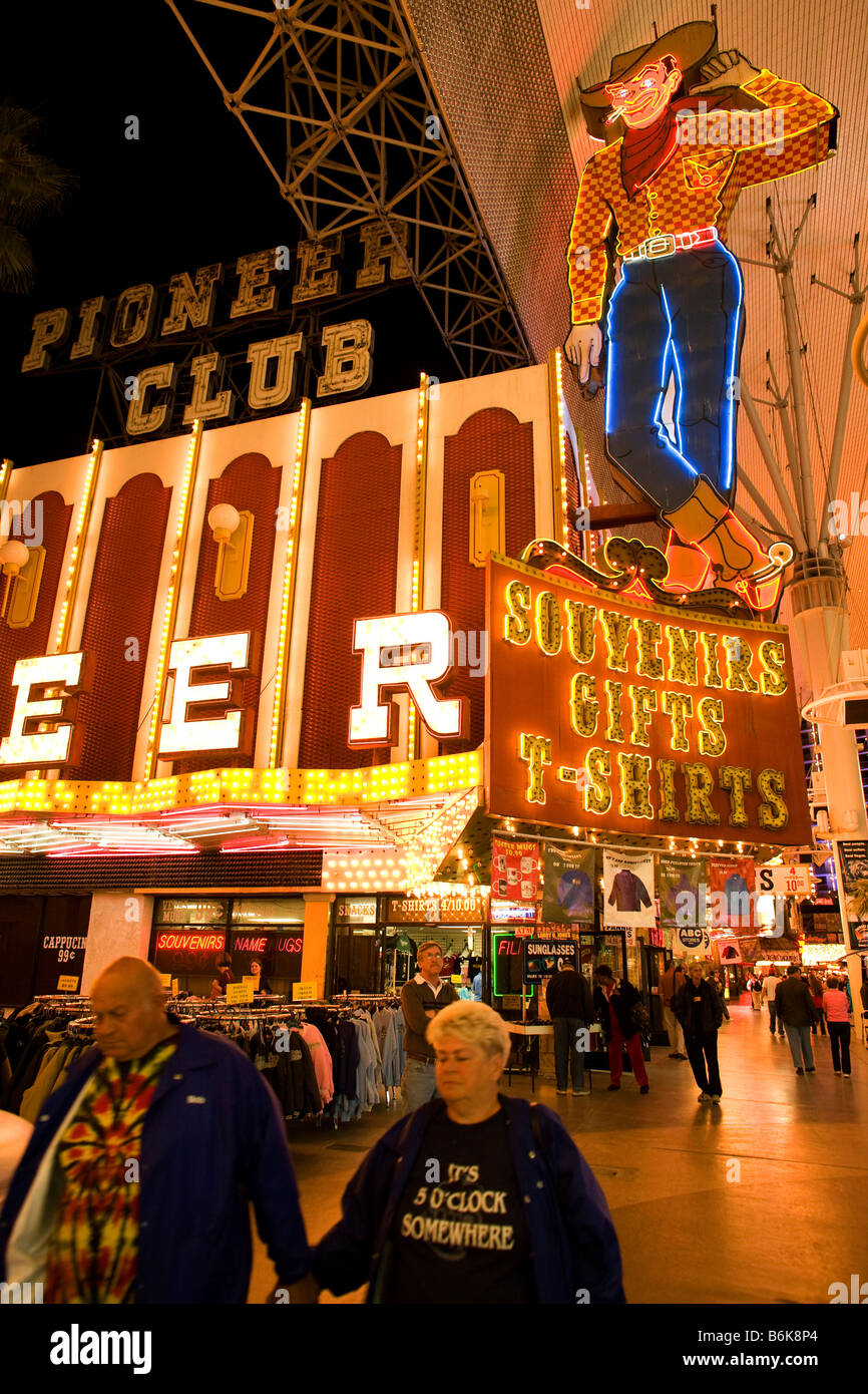 pioneer club las vegas casino hotel neon fremont street Stock Photo