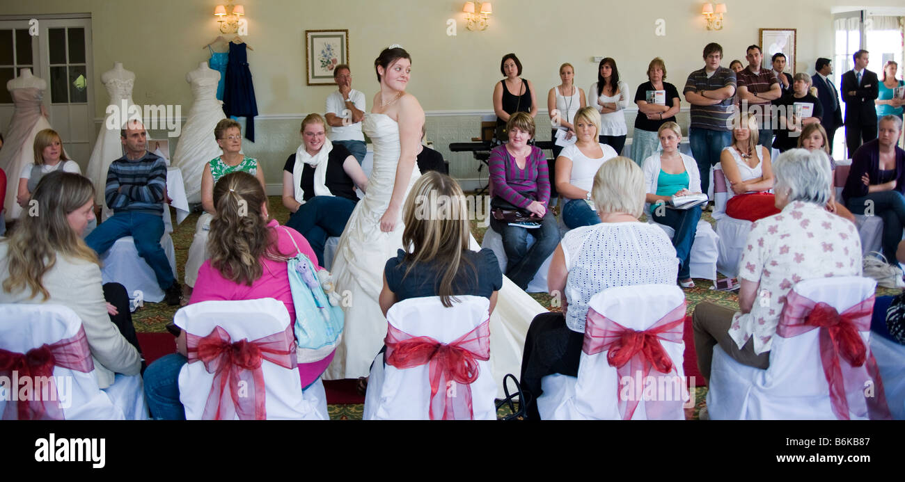 a fashion show at a wedding fair Stock Photo