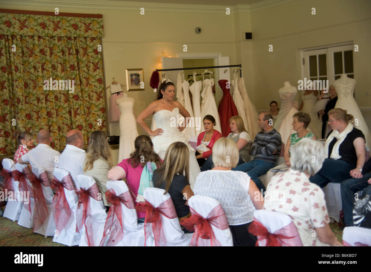 a fashion show at a wedding fair Stock Photo