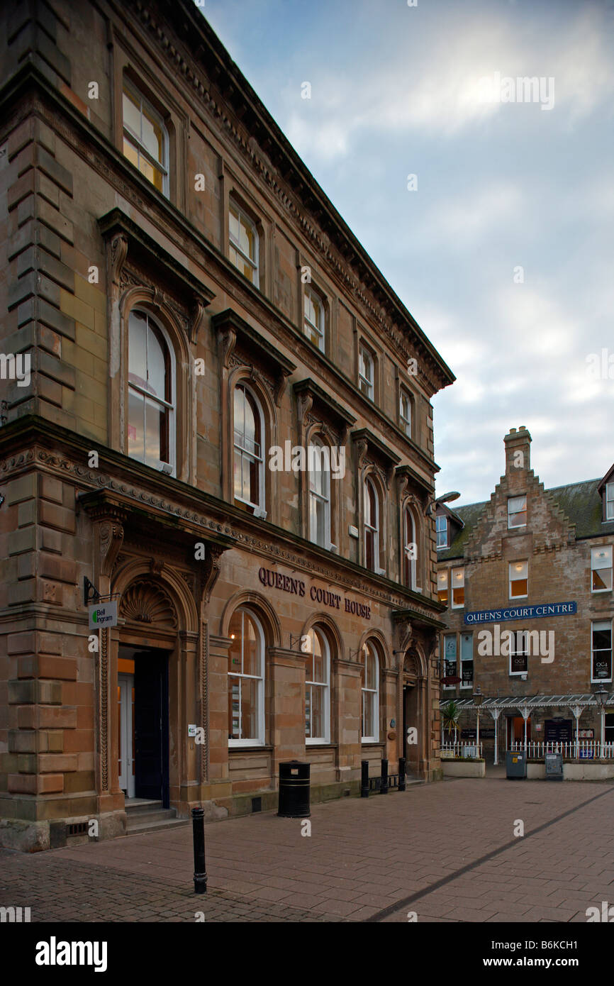 Ayr Queens court typical buildings town center South Ayrshire Scotland UK Stock Photo