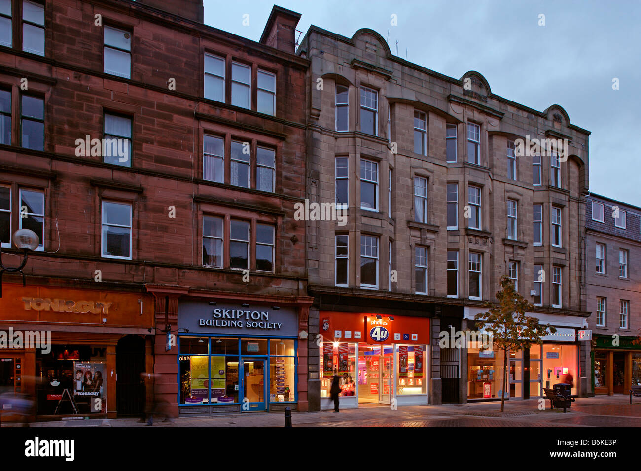 Perth High Street town center typical buildings Perthshire Scotland UK Stock Photo