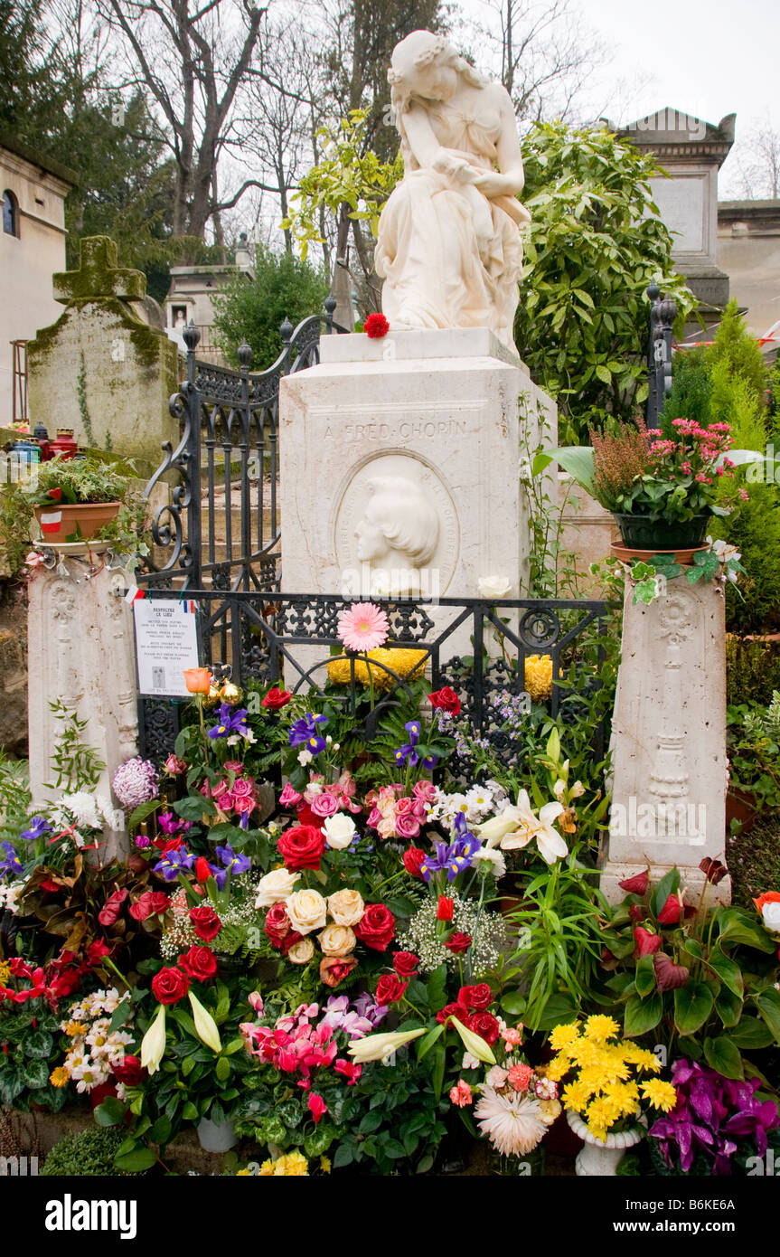 The grave of Frederic Chopin in Pere Lachaise cemetery in Paris France Stock Photo Alamy