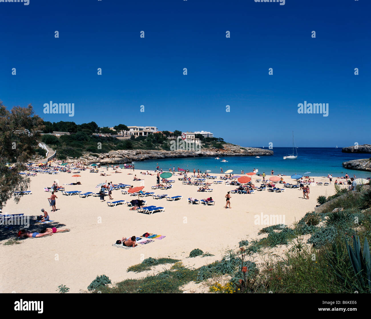 Cala Marsal Beach, Porto Colom, Mallorca, Balearics, Spain Stock Photo