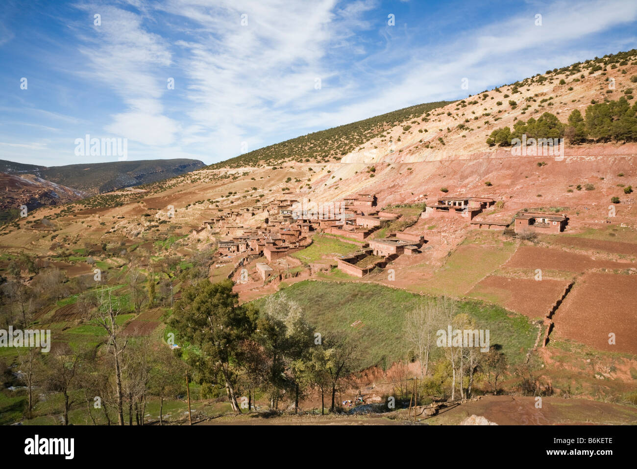 Morocco December Rural landscape with traditional Berber mountain