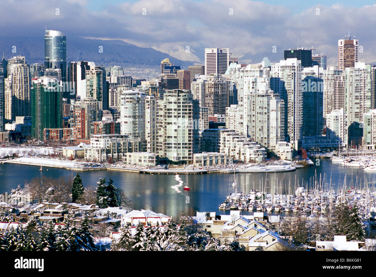 The City Skyline of Downtown Vancouver at False Creek British Columbia  Canada in Winter Stock Photo - Alamy