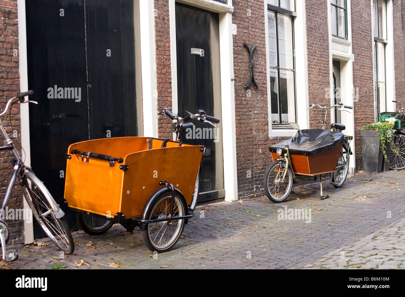 Modern Dutch transport bikes Stock Photo