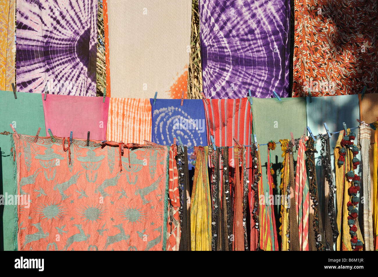 Oriental fabrics for sale in Morocco Stock Photo Alamy