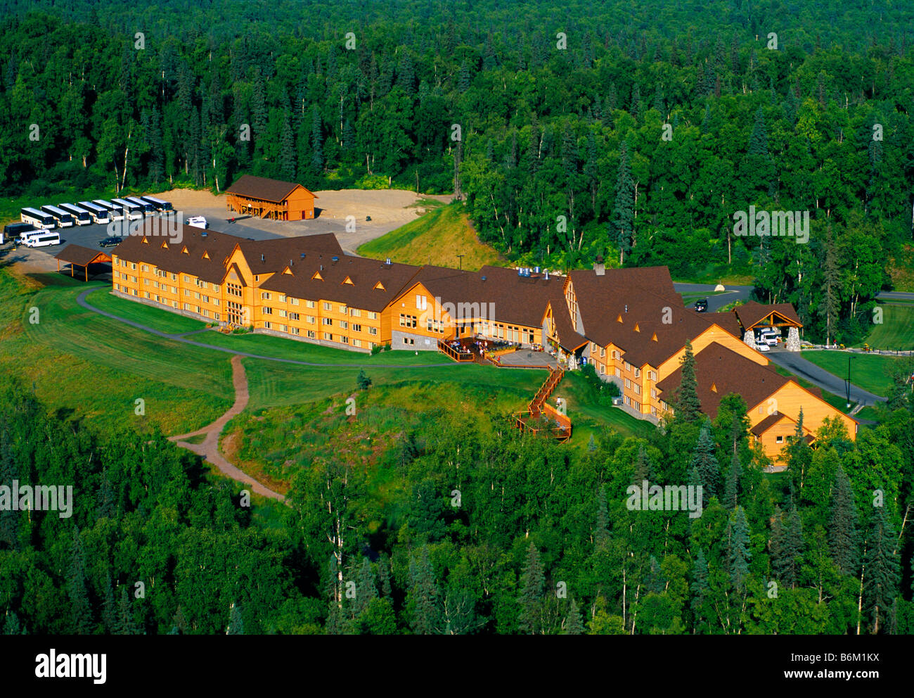 An aerial view of the Talkeetna Alaskan Lodge Stock Photo Alamy