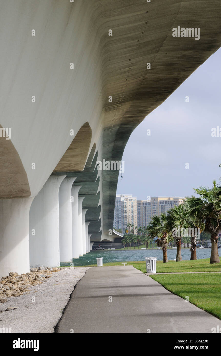 The underside of the John Ringling Blvd causeway in Sarasota Florida