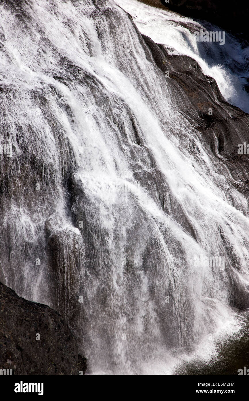 Gibbon Falls (84'), Gibbon River, Yellowstone National Park, Wyoming, USA Stock Photo