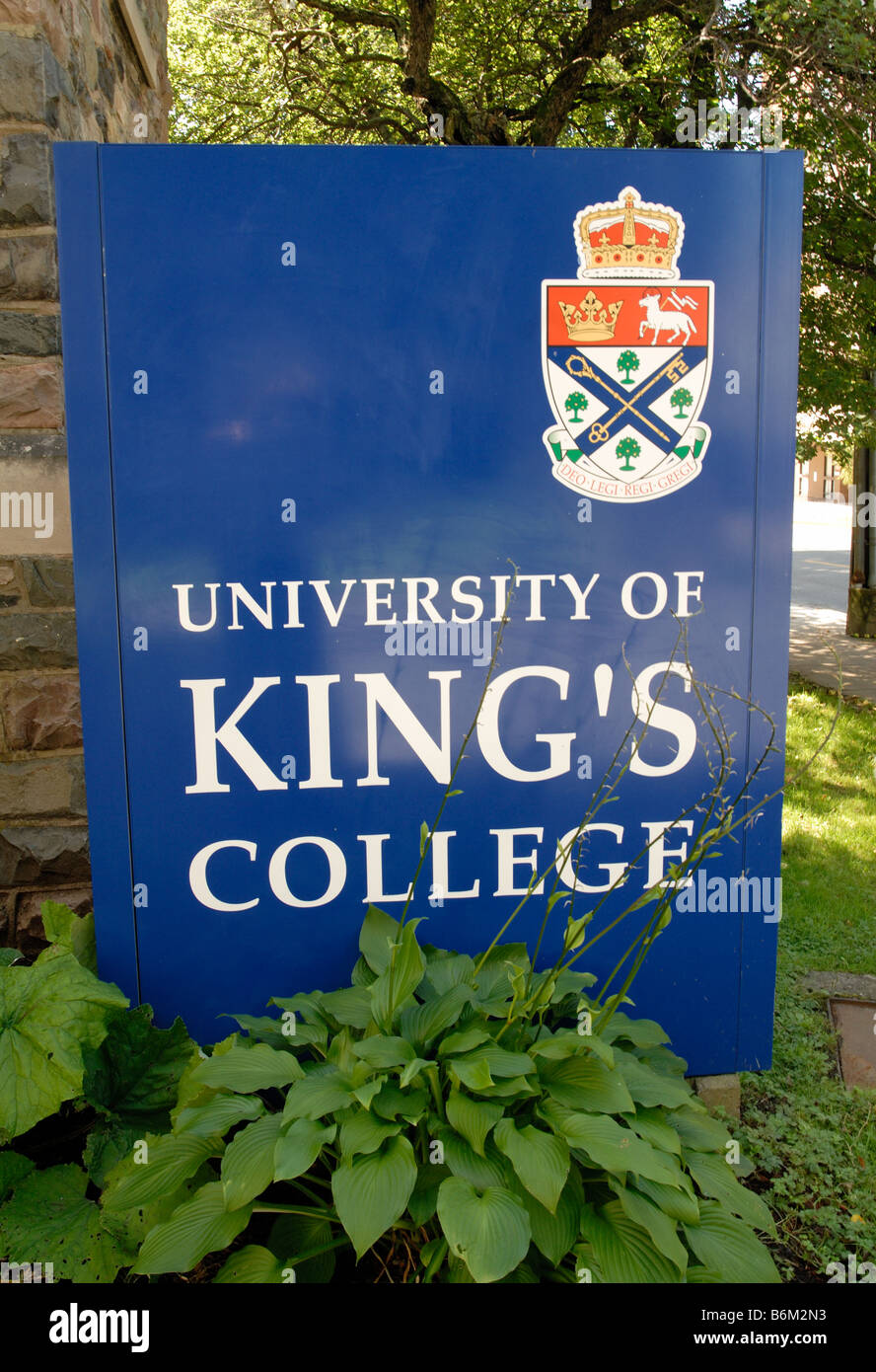 University of Kings College sign, Halifax, Nova Scotia Stock Photo