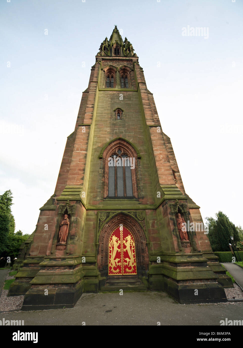 The Pugin designed St Giles' Giles parish church Cheadle Staffs Stock Photo