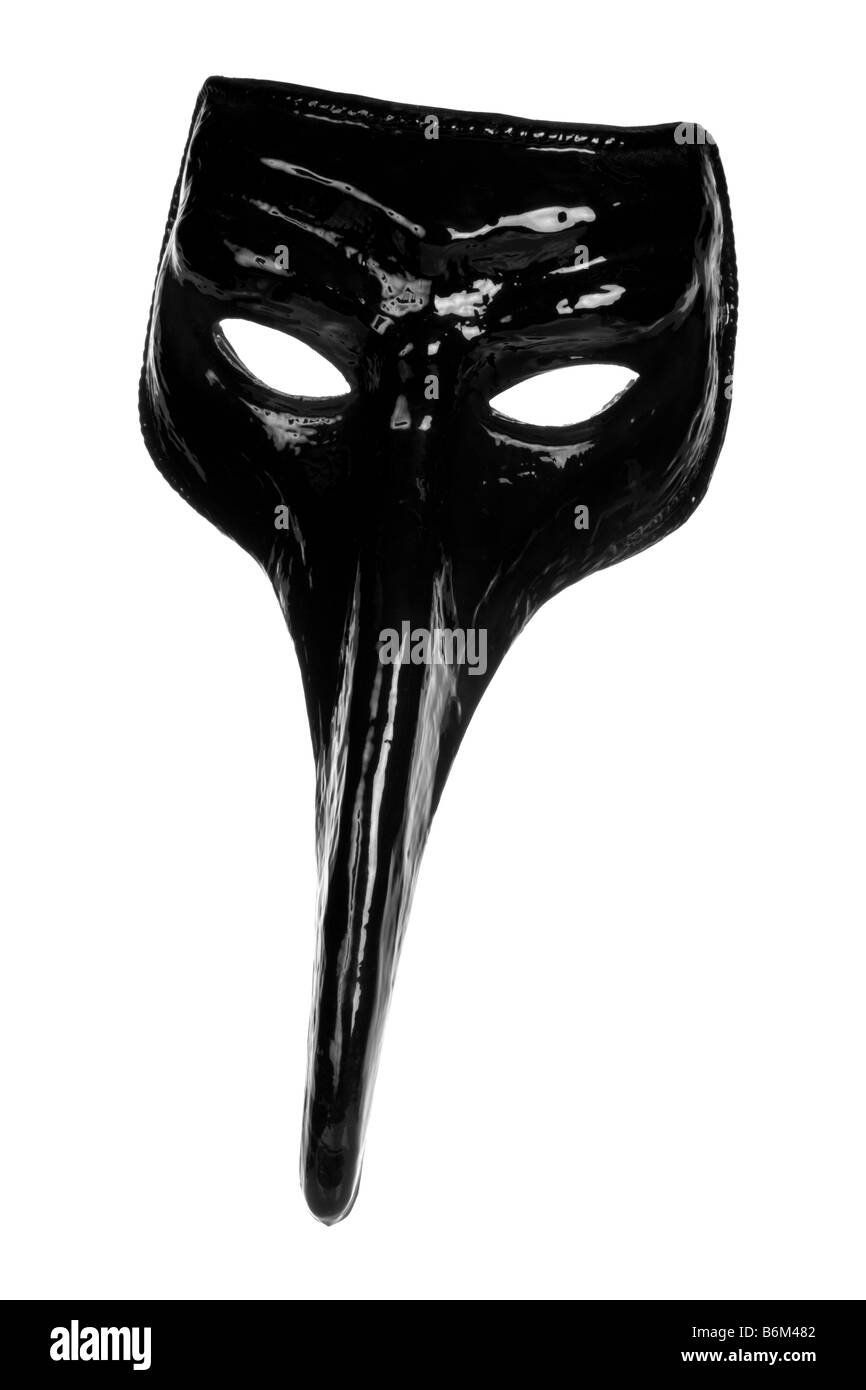 Black long nose renaissance mask isolated on white background Stock Photo -  Alamy