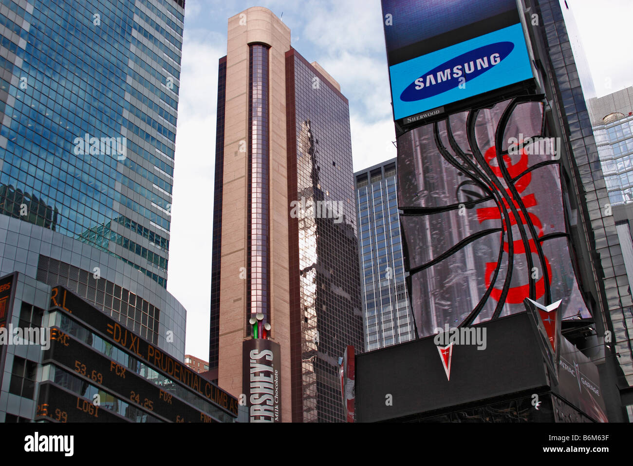Tall buildings in Times Square, Manhattan, New York City, USA Stock Photo