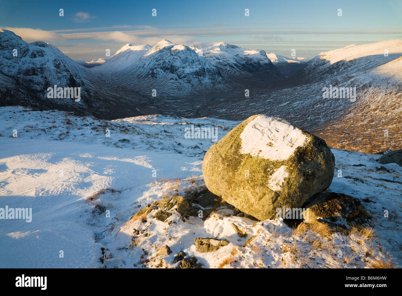 Glen Coe in Winter, Scotland Stock Photo