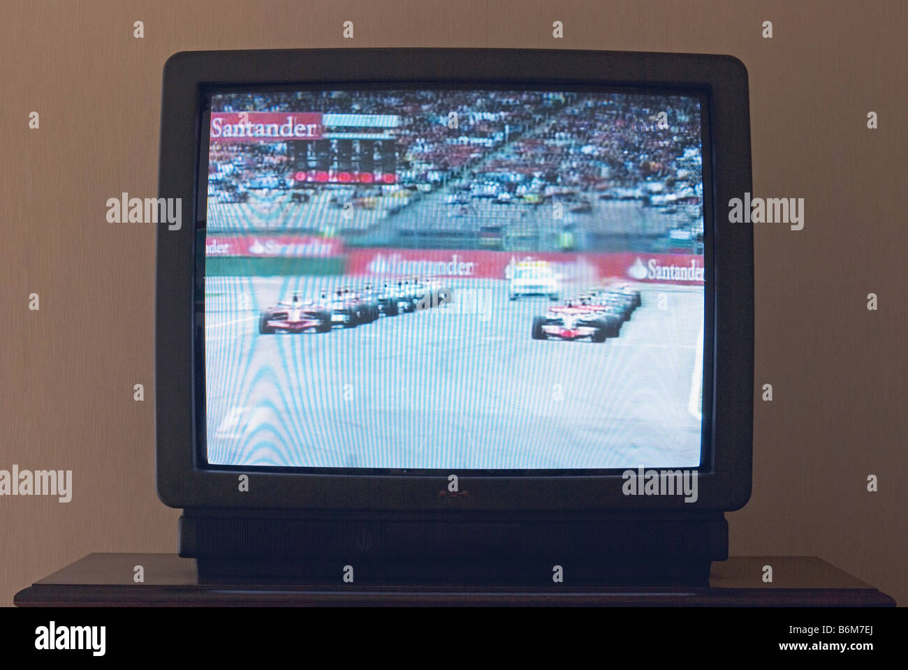 f1 car race on television Stock Photo Alamy