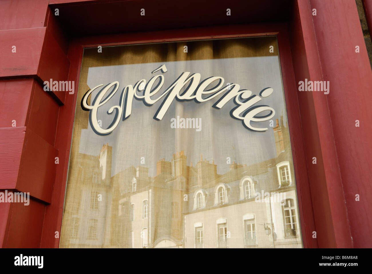 Rennes Brittany France Creperie window Stock Photo