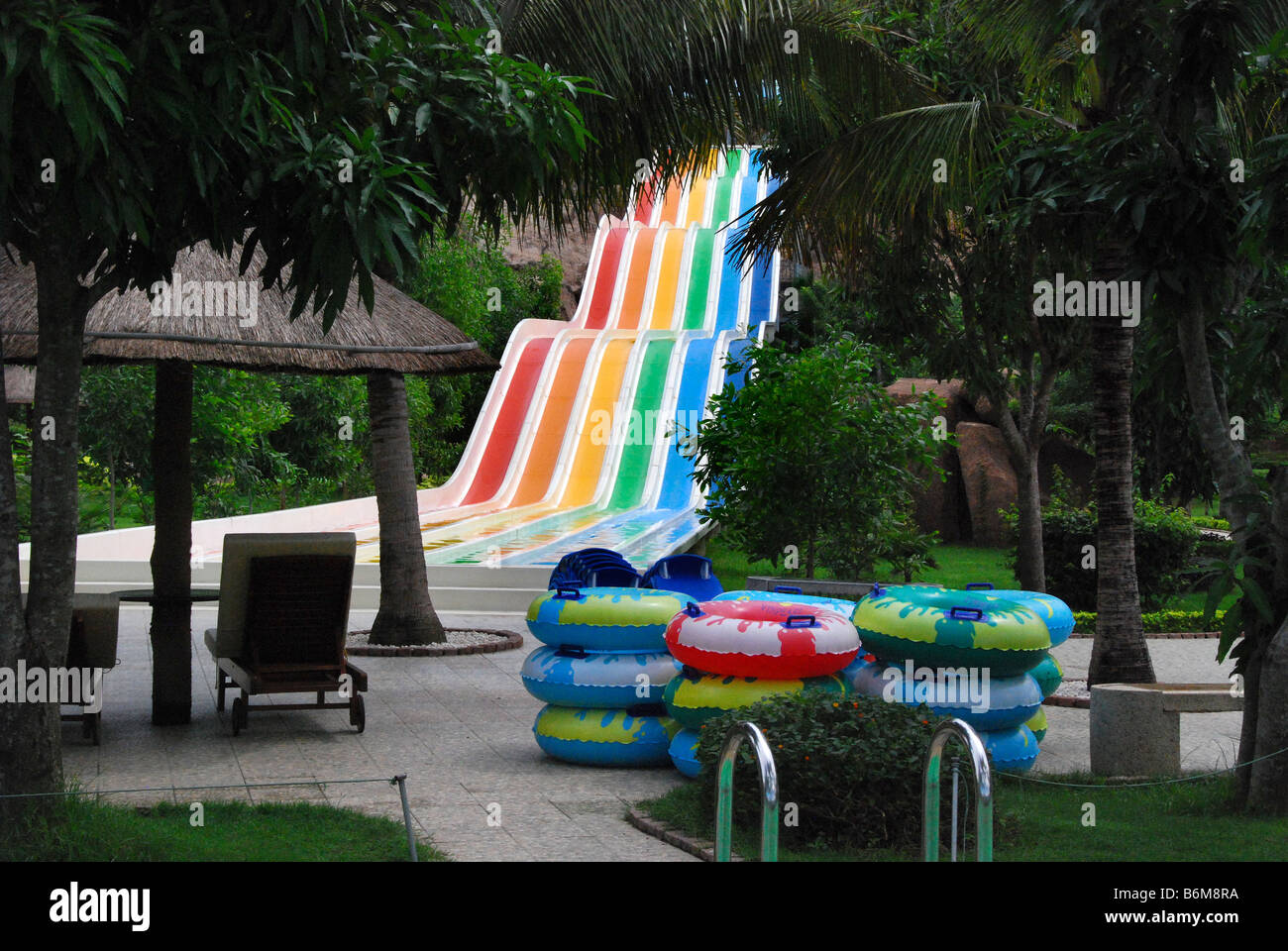 Water slide, Vin Pearl Amusement Park, Nha Trang Vietnam Stock Photo