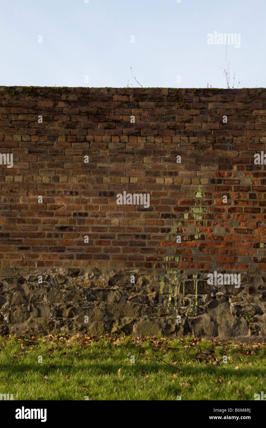 Brick wall in a garden in Edinburgh Stock Photo Alamy