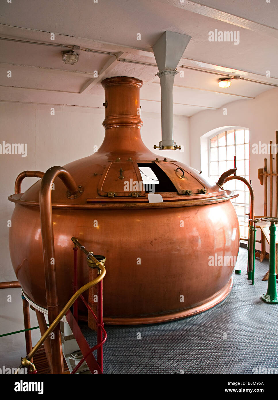 Old copper brewing vessel in brewing museum Luneburg Germany Stock Photo