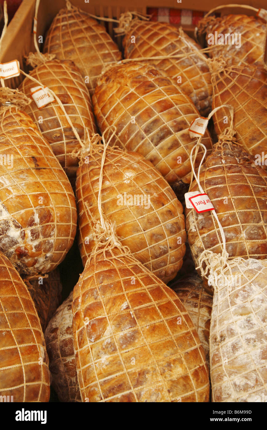 Smoked pork meat, Porc Fume, France Stock Photo Alamy